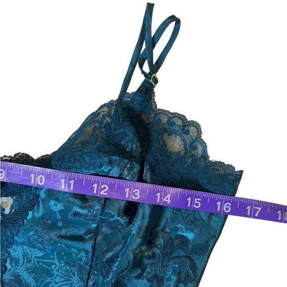 Vintage Victoria's Secret 90s Gold Label Lingerie Sleep Set Emerald Size Small - Picture 3 of 10